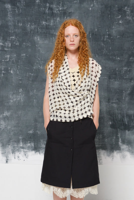 DRIES VAN NOTEN blusa in seta con top in cotone