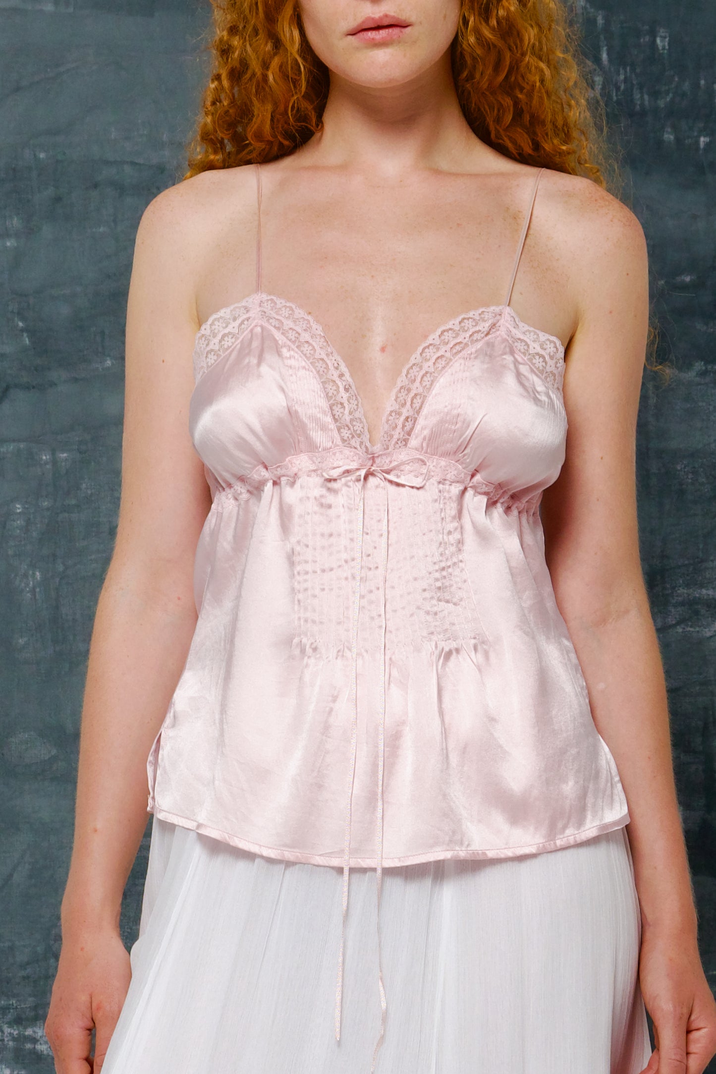 Top vintage in seta rosa