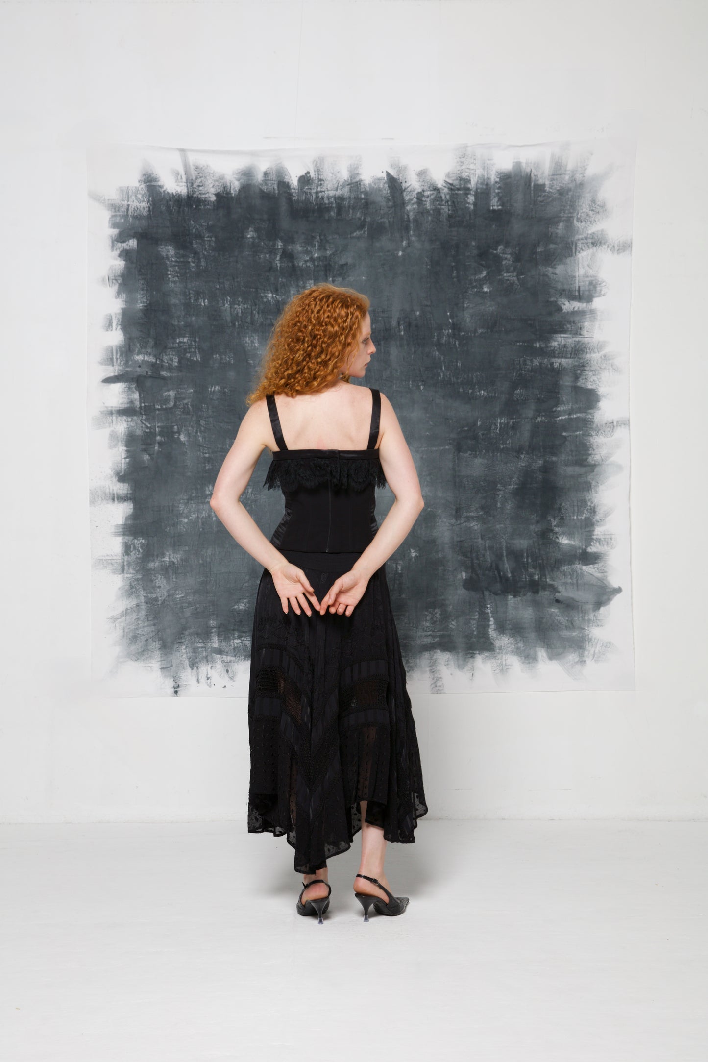 Corsetto in seta con pizzo new old stock