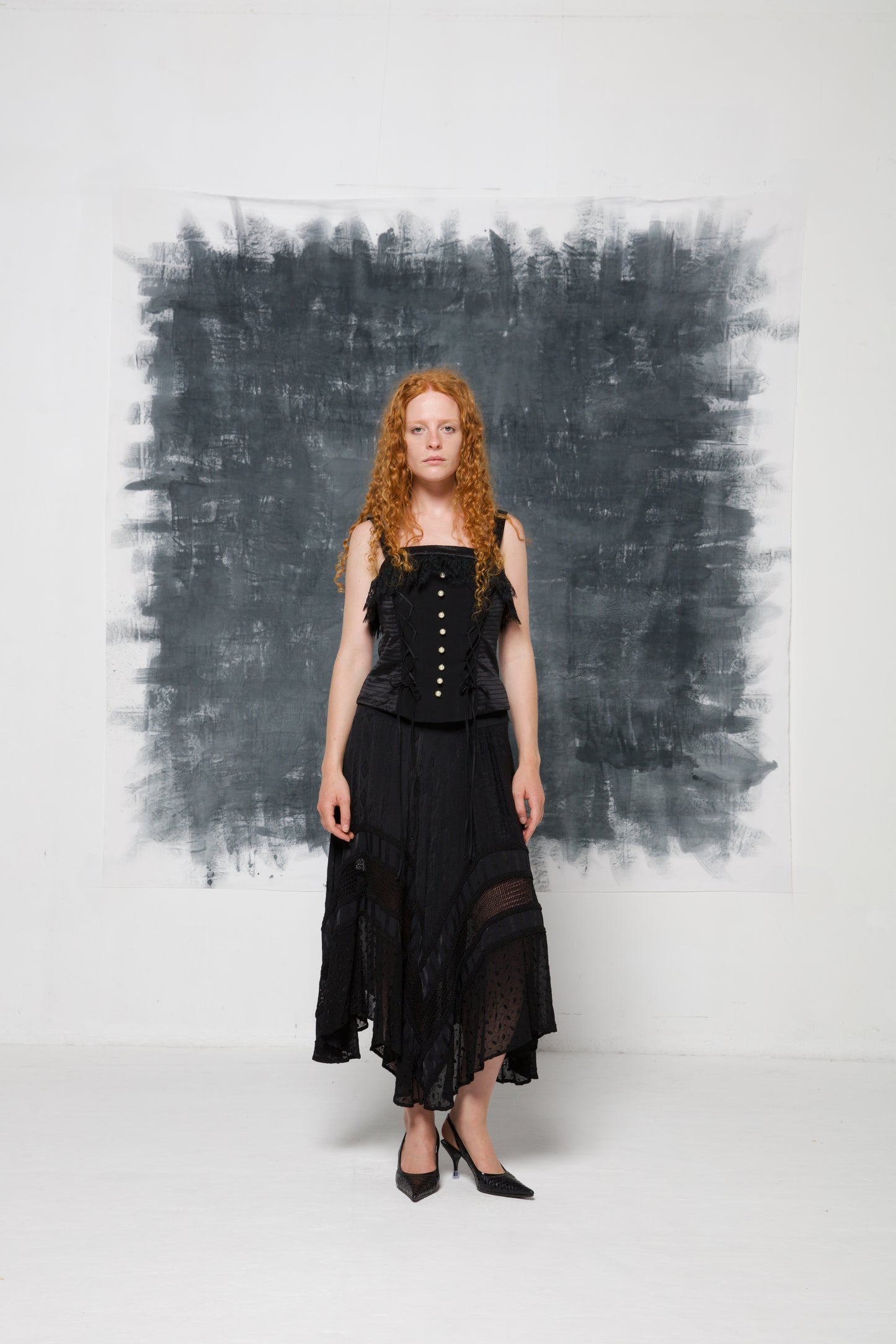 Corsetto in seta con pizzo new old stock