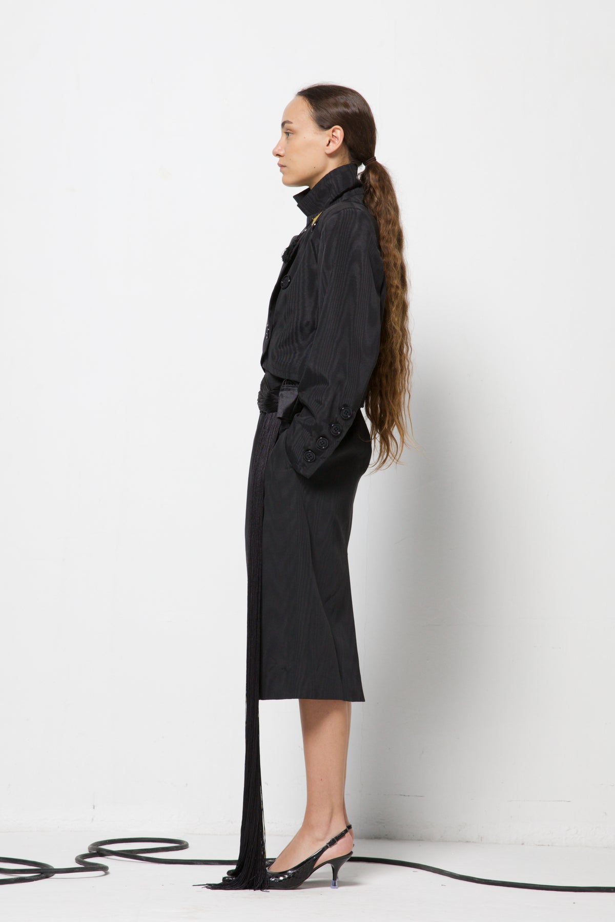 YVES SAINT LAURENT tailleur moiré in cotone e cupro