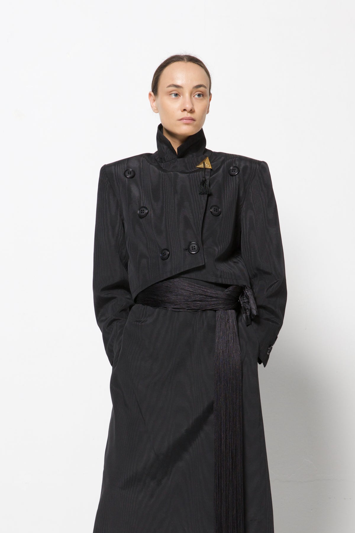 YVES SAINT LAURENT tailleur moiré in cotone e cupro