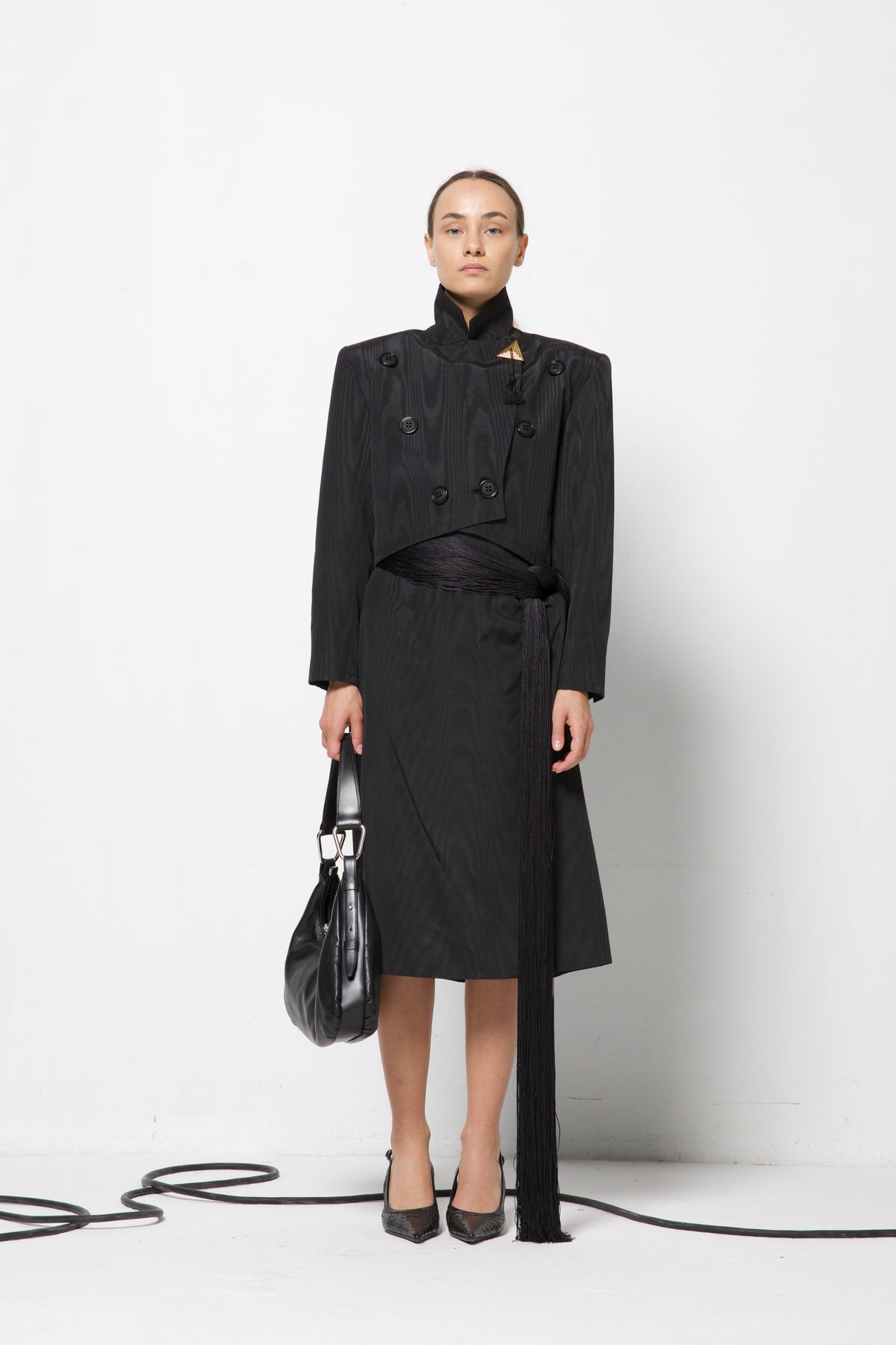 YVES SAINT LAURENT tailleur moiré in cotone e cupro