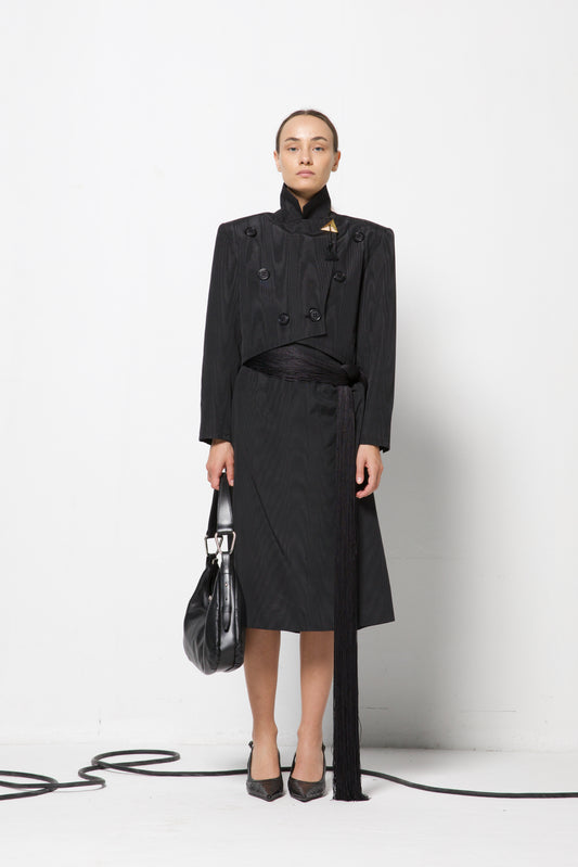 YVES SAINT LAURENT tailleur moiré in cotone e cupro
