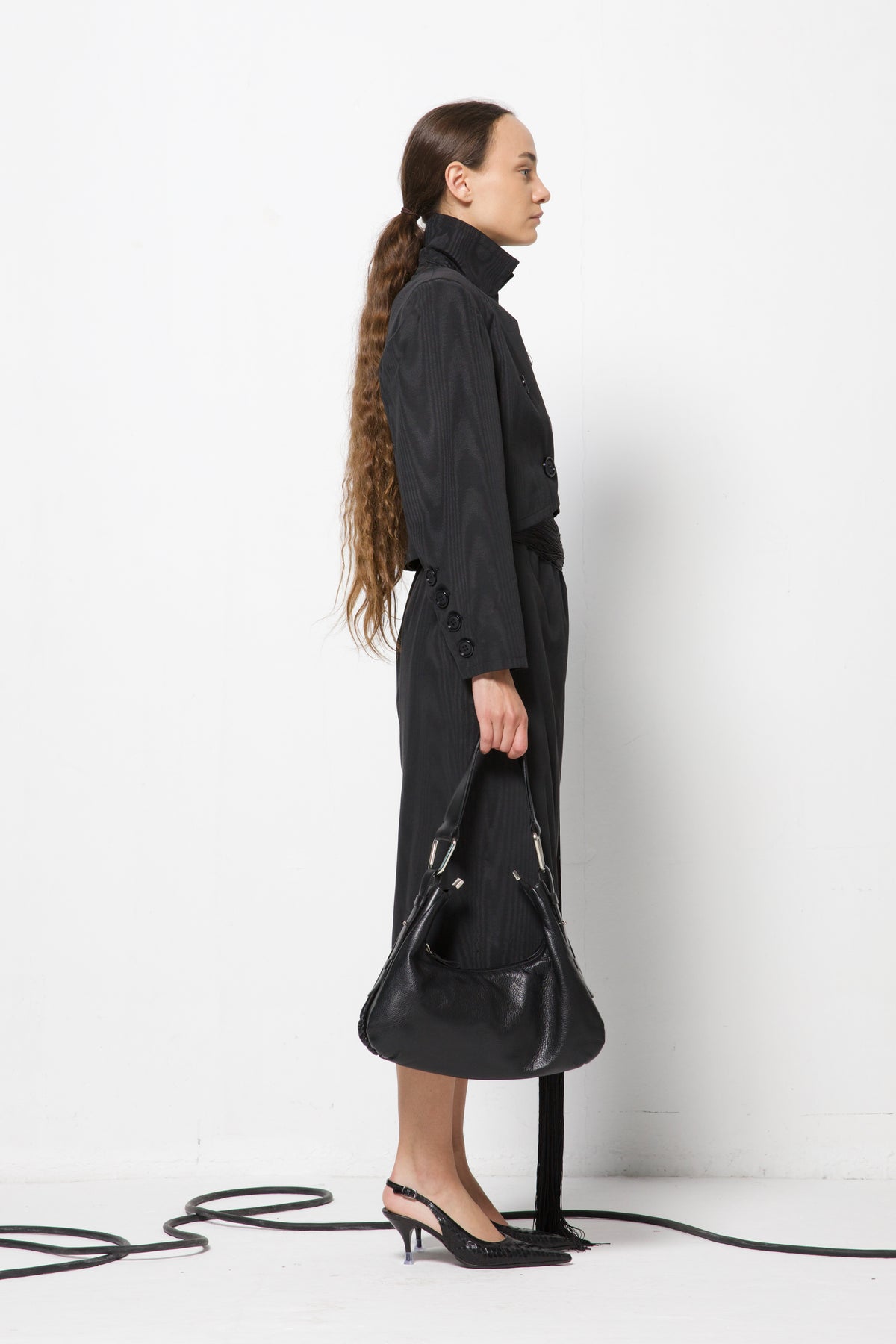 YVES SAINT LAURENT tailleur moiré in cotone e cupro