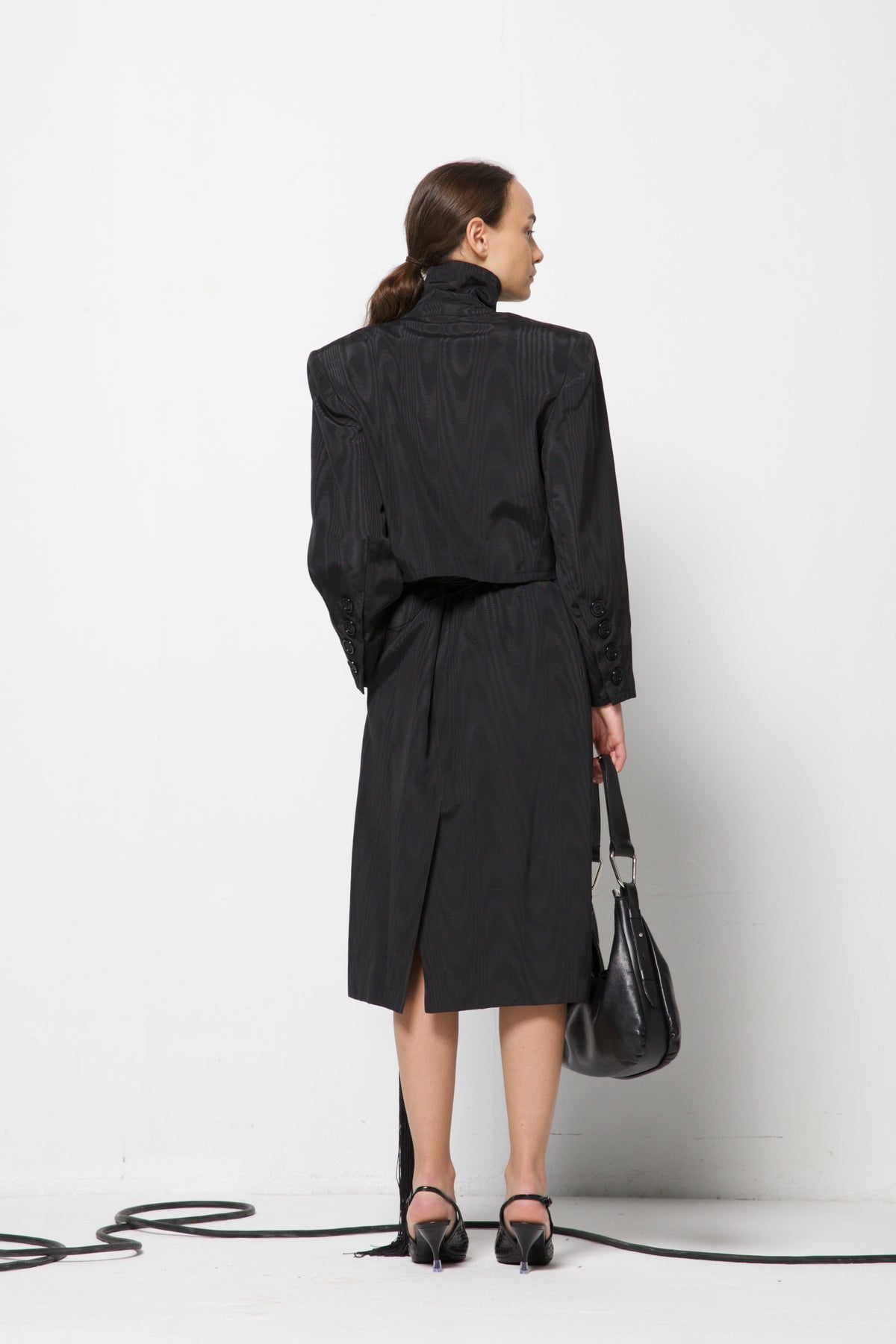 YVES SAINT LAURENT tailleur moiré in cotone e cupro