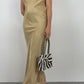 Silk long gold dress