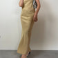 Silk long gold dress