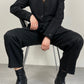 Black vintage linen blazer
