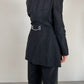 Black vintage linen blazer