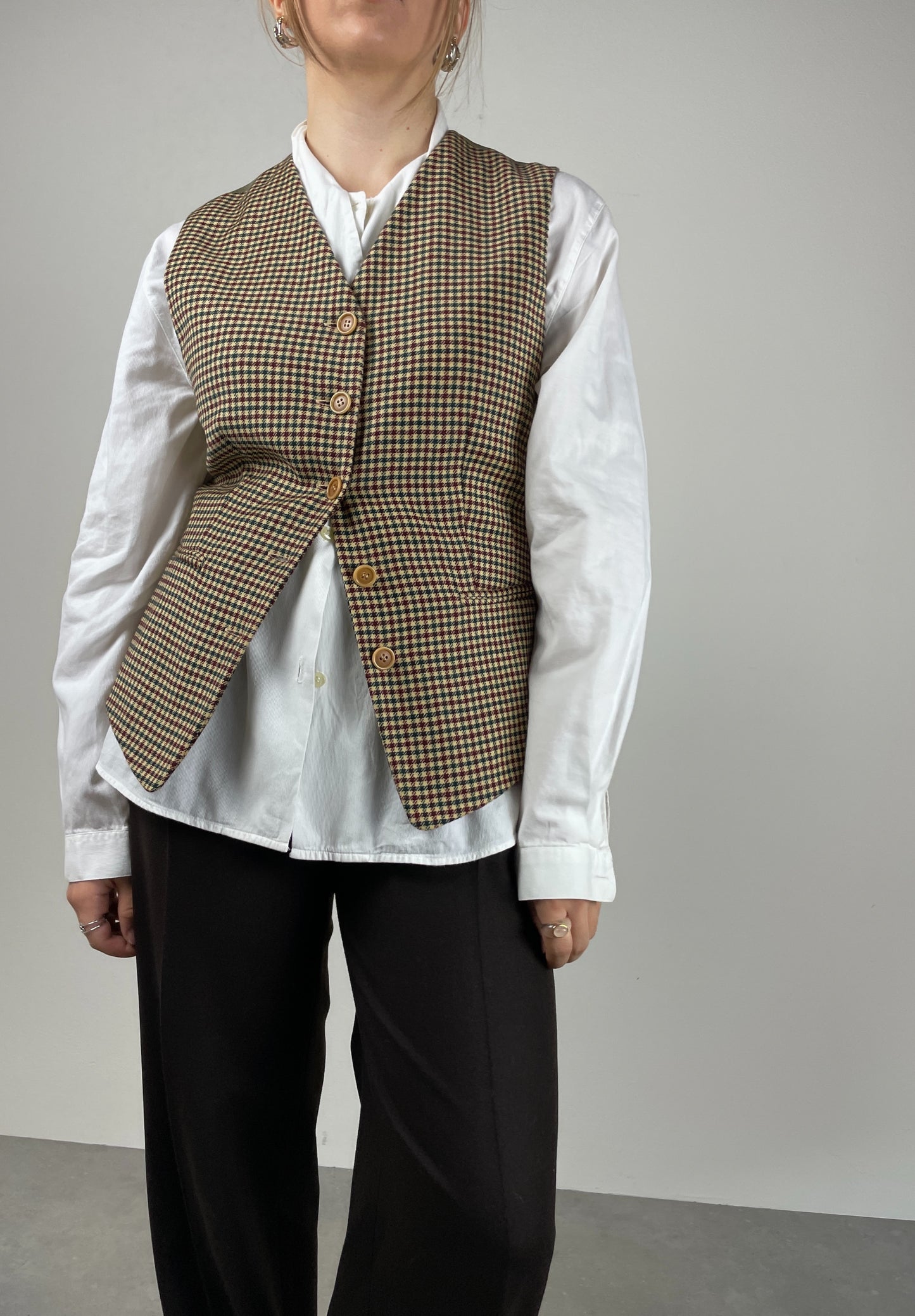 Wool pied de poule vest