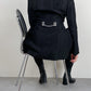 Black vintage linen blazer