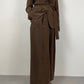 Silk brown suit