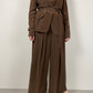 Silk brown suit