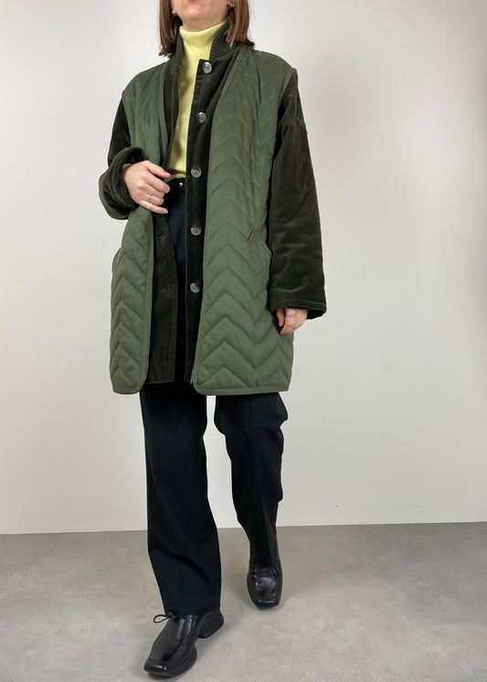 Velvet olive jacket with vest