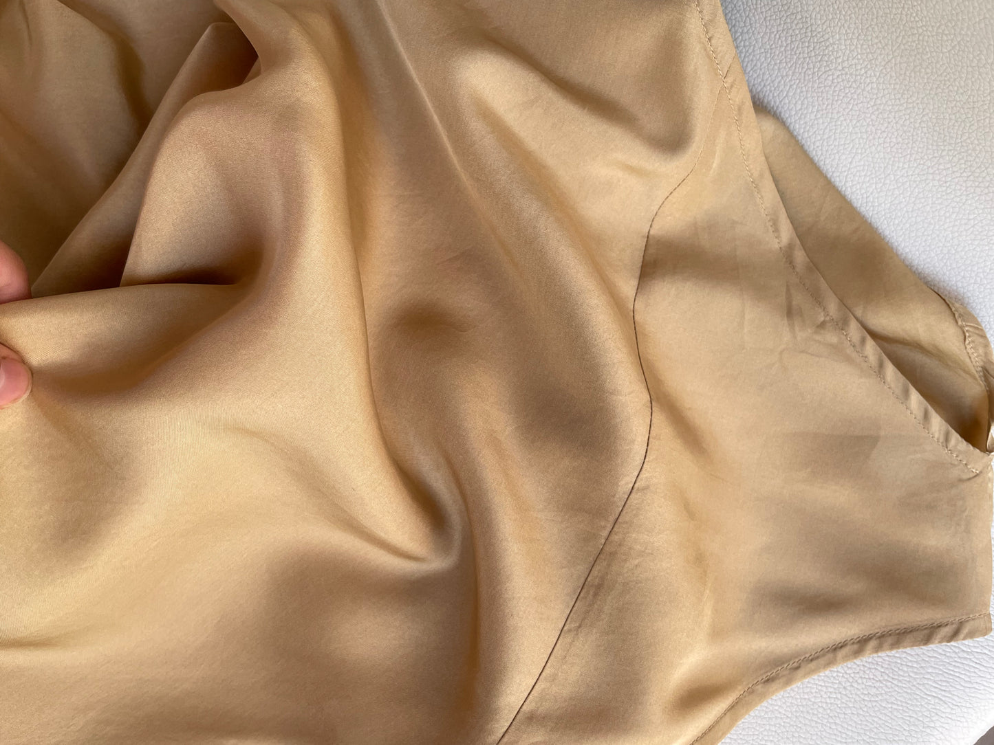 Silk long gold dress